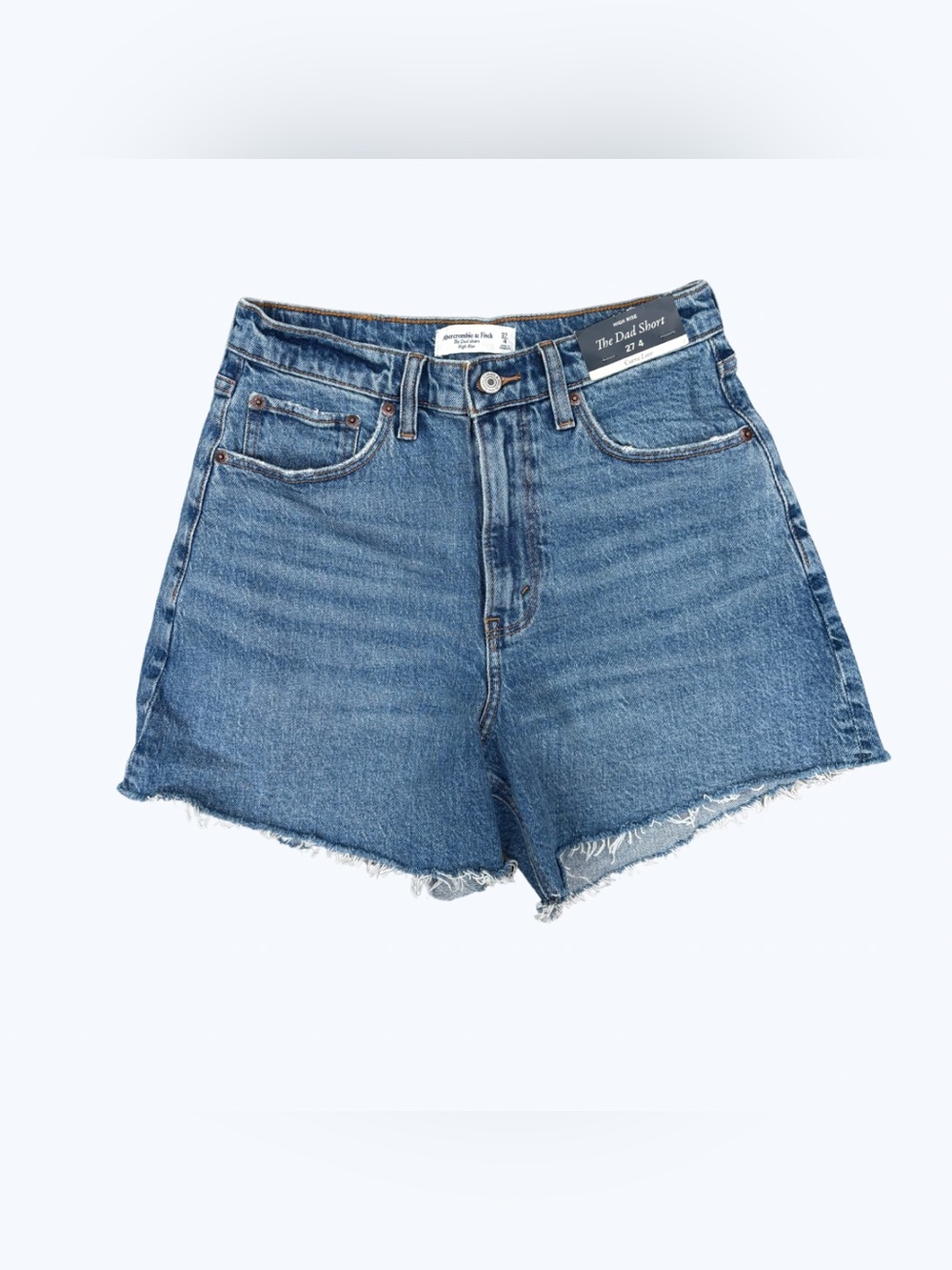 Abercrombie Curve Love High Rise Dad Short 5" Medium Wash Size 27 NWT